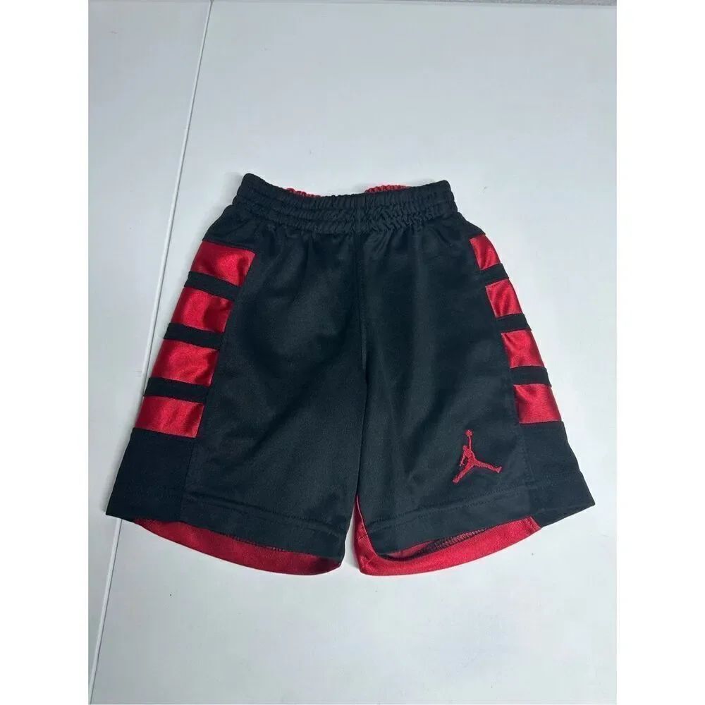 Kids Air Jordan Basketball Shorts Size 2T Black Red
